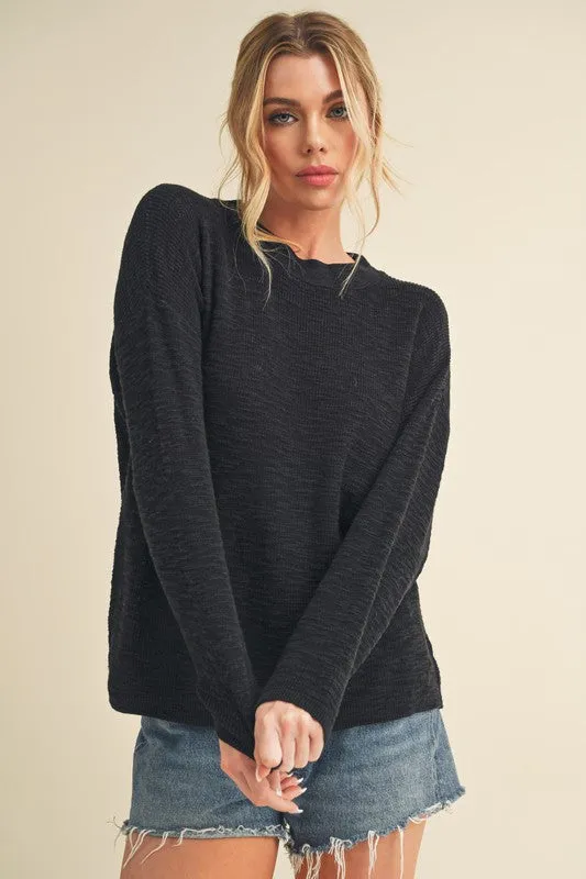 Aemi + Co Round Neck Drop Shoulder Knit Top sold by Charming Charlie product image thumbnail 2