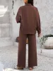 Devine Collared Neck Long Sleeve Top and Pants Set sold by Charming Charlie