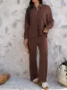 Devine Collared Neck Long Sleeve Top and Pants Set sold by Charming Charlie