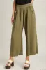 Umgee Full Size Linen Blend Elastic Waistband Wide Leg Pants Plus Size sold by Charming Charlie