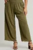 Umgee Full Size Linen Blend Elastic Waistband Wide Leg Pants Plus Size sold by Charming Charlie