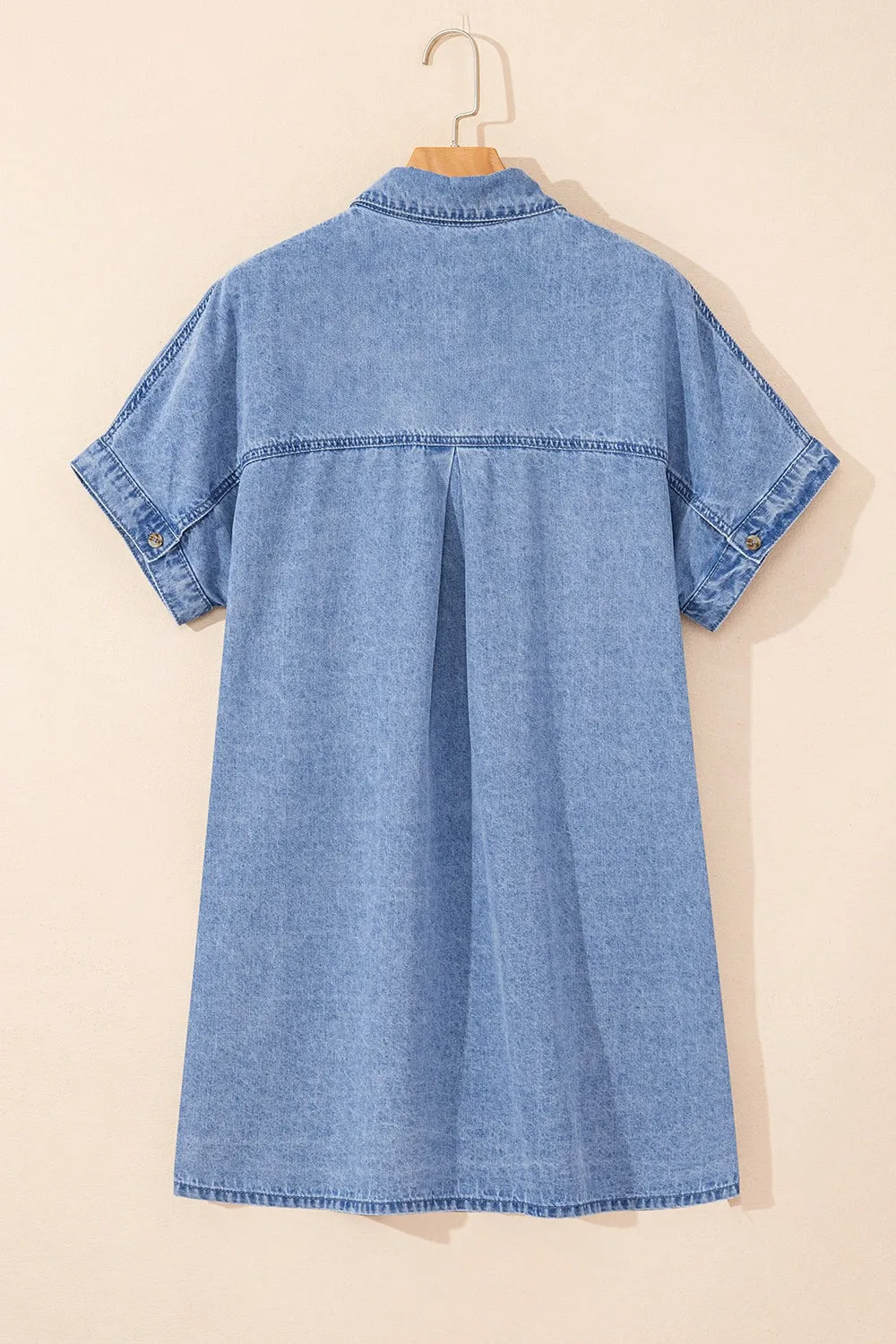 Button Down Short Sleeve Denim Dress sold by Charming Charlie product image thumbnail 4
