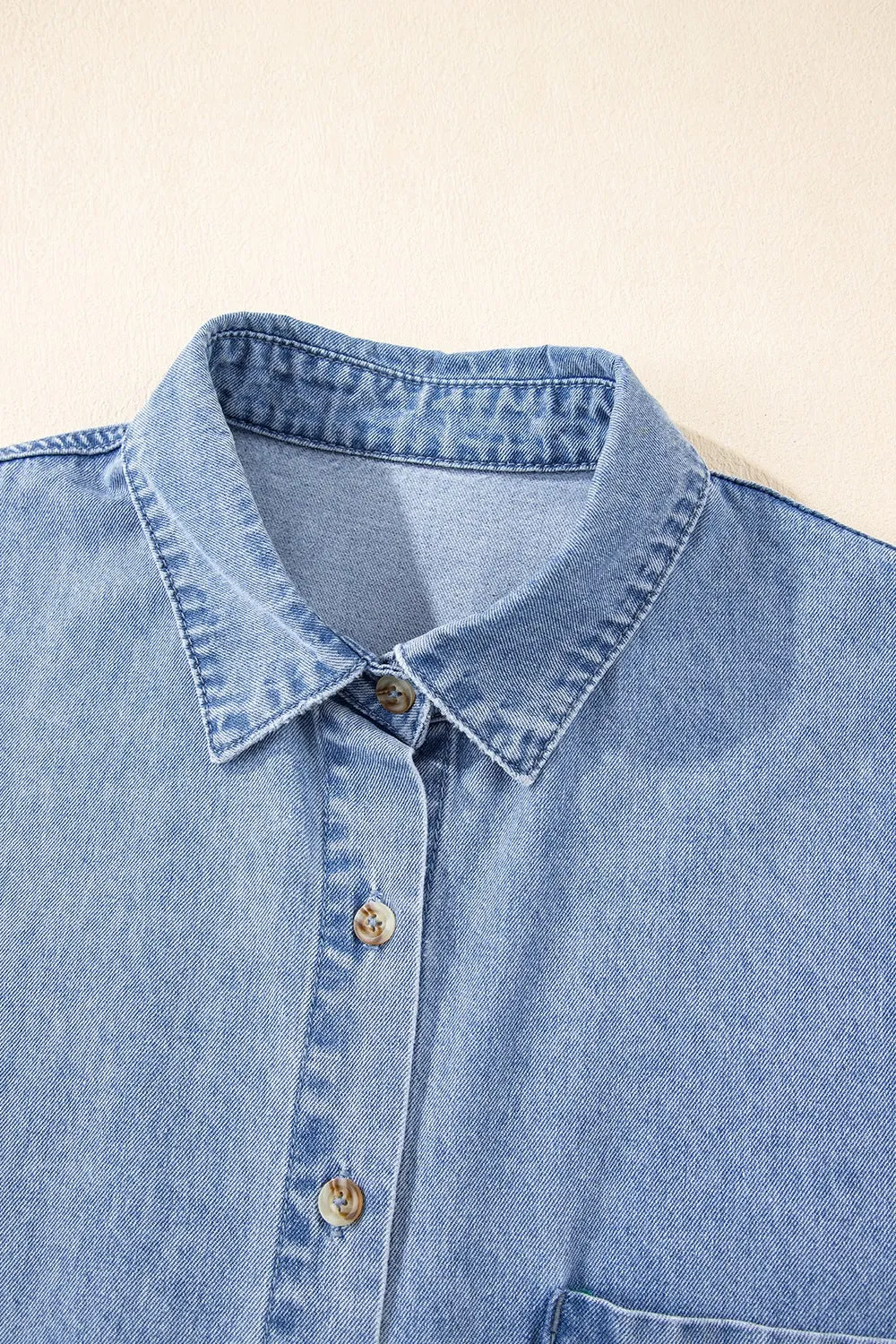 Button Down Short Sleeve Denim Dress sold by Charming Charlie product image thumbnail 5