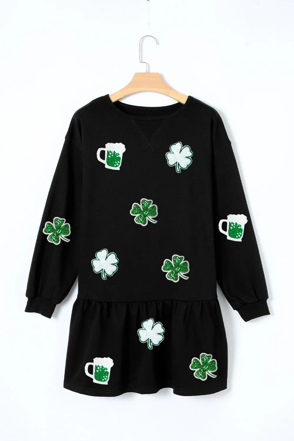 Clover Beer Patched Ruffle Hem Dress sold by Charming Charlie product image thumbnail 3