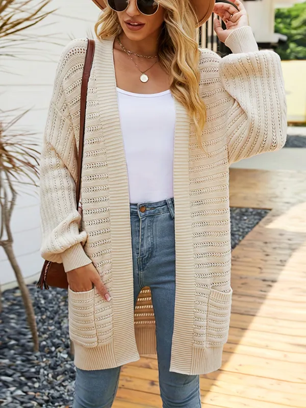 Open Front Sweater Cardigan with Pockets sold by Charming Charlie