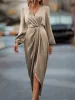 High-Low Surplice Balloon Sleeve Midi Dress sold by Charming Charlie