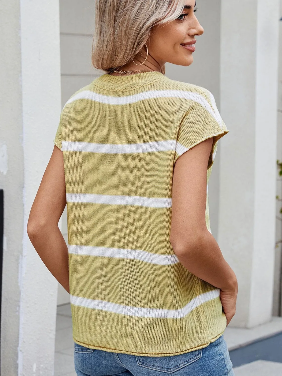 Exposed Seam Striped Round Neck Knit Top sold by Charming Charlie product image thumbnail 3