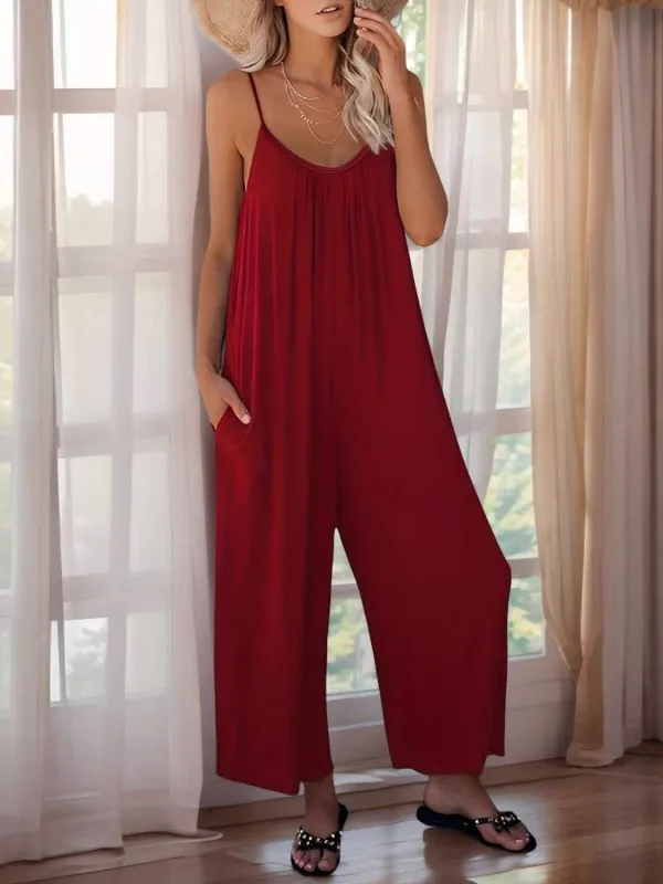Scoop Neck Spaghetti Strap Jumpsuit sold by Charming Charlie