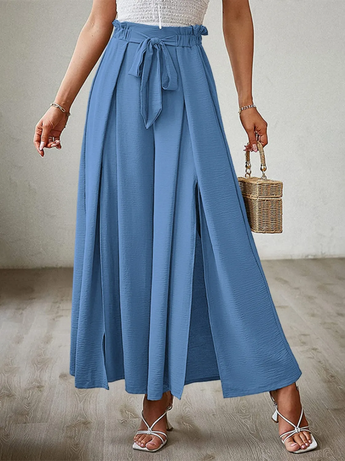 Tied Slit Wide Leg Pants sold by Charming Charlie product image thumbnail 4