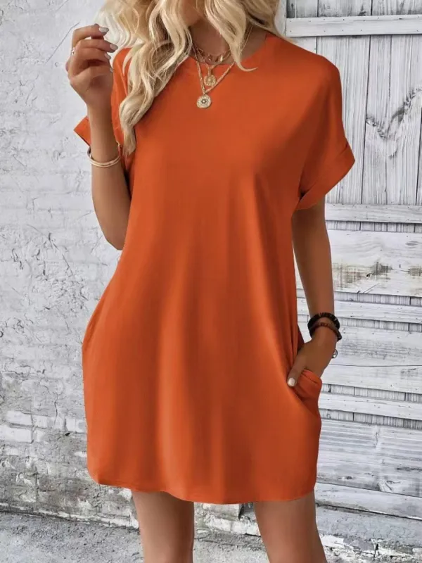 Short Sleeve Mini Tee Dress with Pockets sold by Charming Charlie