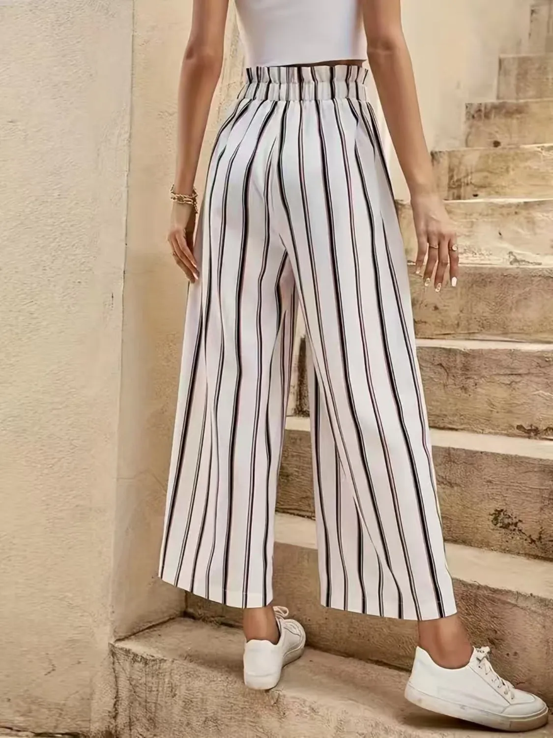 Tied Striped Wide Leg Pants sold by Charming Charlie product image thumbnail 2