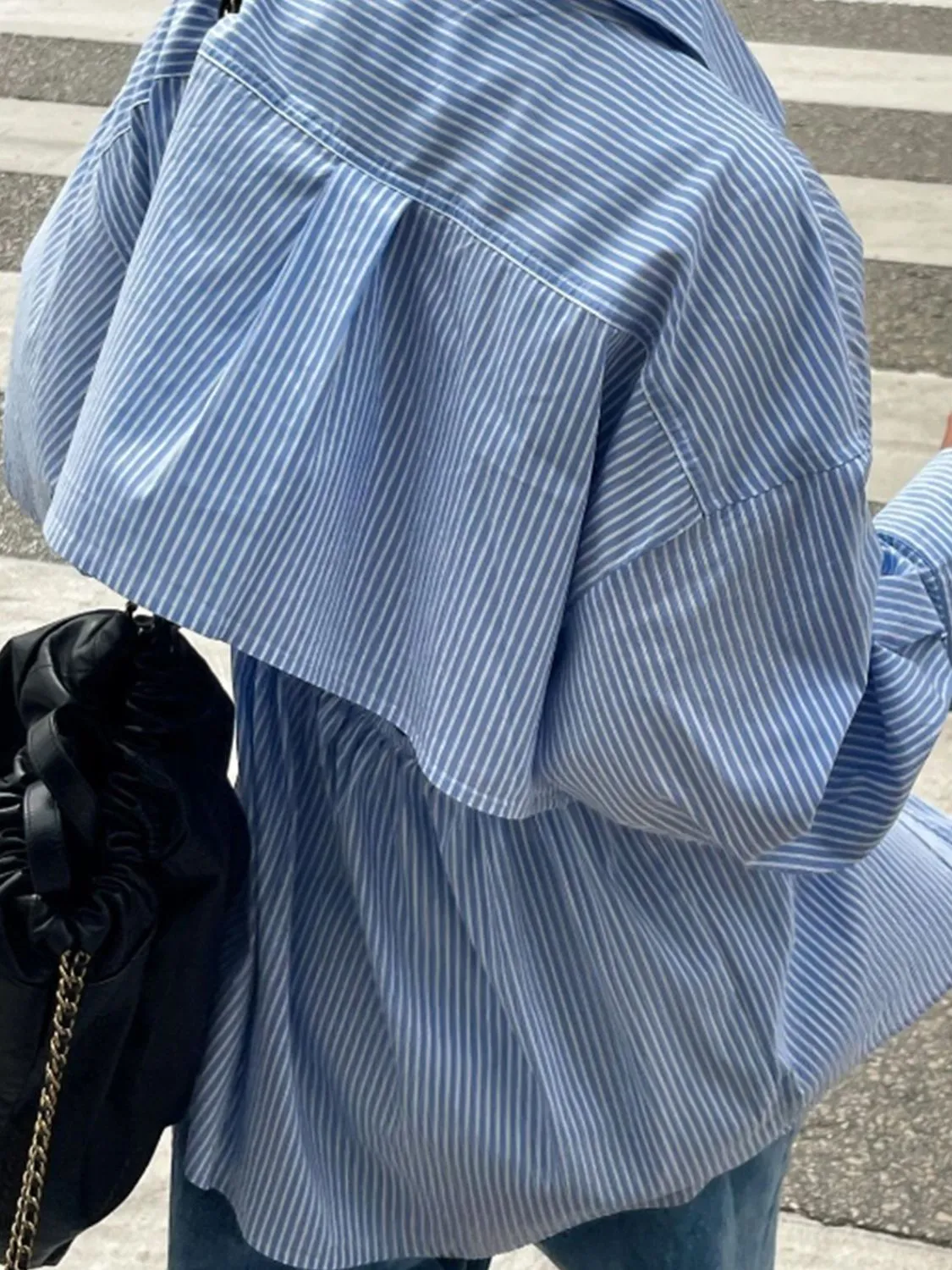 Devine Button Down Striped Collared Neck Long Sleeve Shirt sold by Charming Charlie product image thumbnail 2