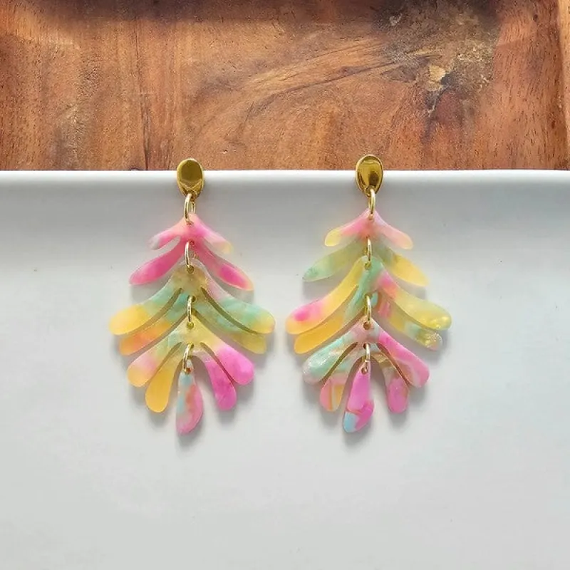 Petite Palm Earrings - Tropical Delight sold by Charming Charlie