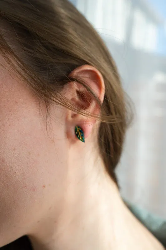 Leaf Studs - Dark Green sold by Charming Charlie product image thumbnail 2