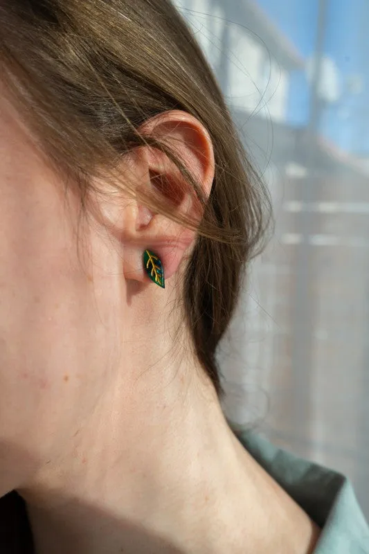 Leaf Studs - Dark Green sold by Charming Charlie product image thumbnail 4