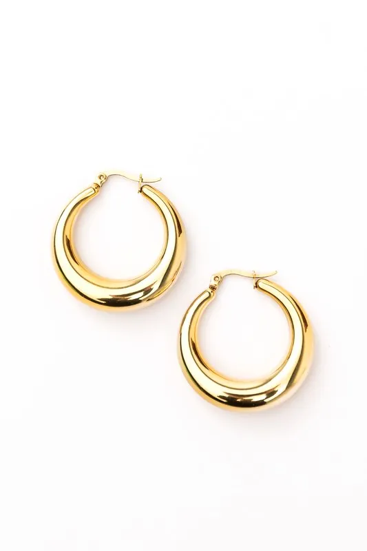 18K STAINLESS STEEL MOD HOOP EARRINGS sold by Charming Charlie product image thumbnail 5