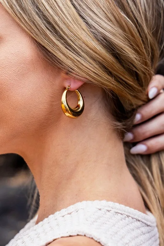 18K STAINLESS STEEL MOD HOOP EARRINGS sold by Charming Charlie product image thumbnail 2