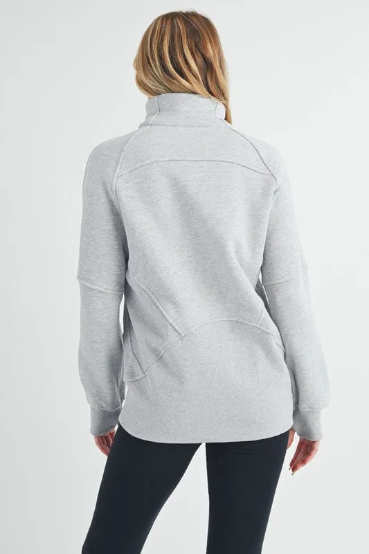 Aemi + Co Half Zip Raglan Sleeve Sweatshirt with Kangaroo Pocket sold by Charming Charlie product image thumbnail 3