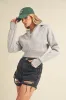 Aemi + Co Zip Up Raglan Sleeve Cropped Hoodie sold by Charming Charlie