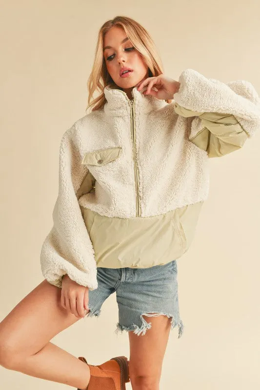 Aemi + Co Half Zip Turtleneck Fleece Sweatshirt sold by Charming Charlie