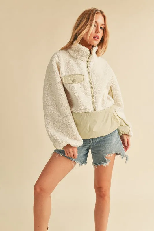 Aemi + Co Half Zip Turtleneck Fleece Sweatshirt sold by Charming Charlie product image thumbnail 3