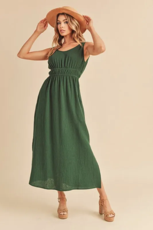 Aemi + Co Side Slit Round Neck Sleeveless Tank Dress sold by Charming Charlie