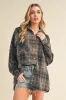 Aemi + Co Flannel Plaid Button Up Raglan Sleeve Shirt sold by Charming Charlie