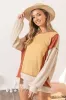 BiBi Waffle-Knit Exposed Seam Color Block Uneven Hem Top sold by Charming Charlie