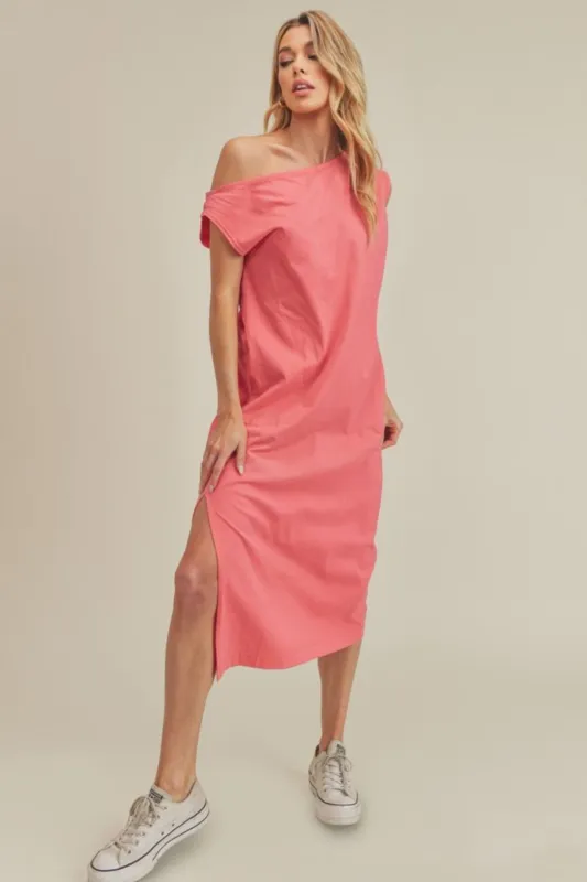 Aemi + Co Side Slit Round Neck Sleeveless Midi Dress sold by Charming Charlie