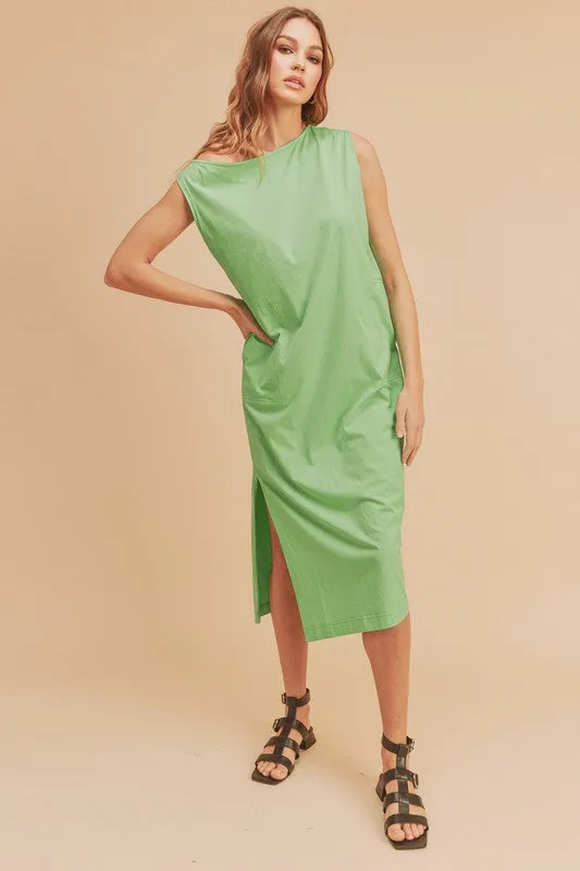 Aemi + Co Side Slit Round Neck Sleeveless Midi Dress sold by Charming Charlie