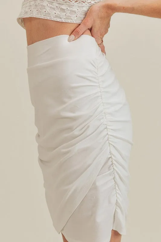 Aemi + Co Ruched High Waist Mini Skirt sold by Charming Charlie product image thumbnail 4