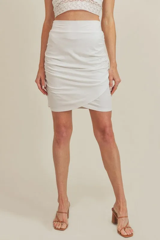Aemi + Co Ruched High Waist Mini Skirt sold by Charming Charlie
