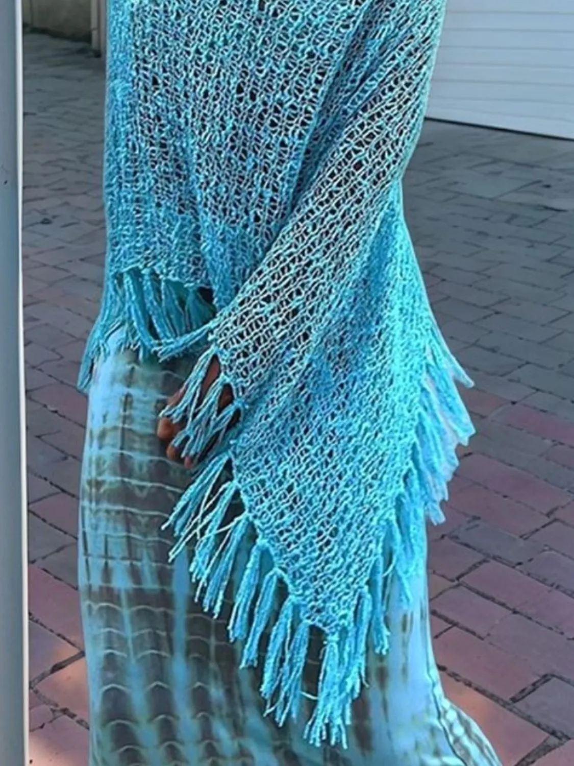 Tassel Boat Neck Knit Shawl sold by Charming Charlie product image thumbnail 3