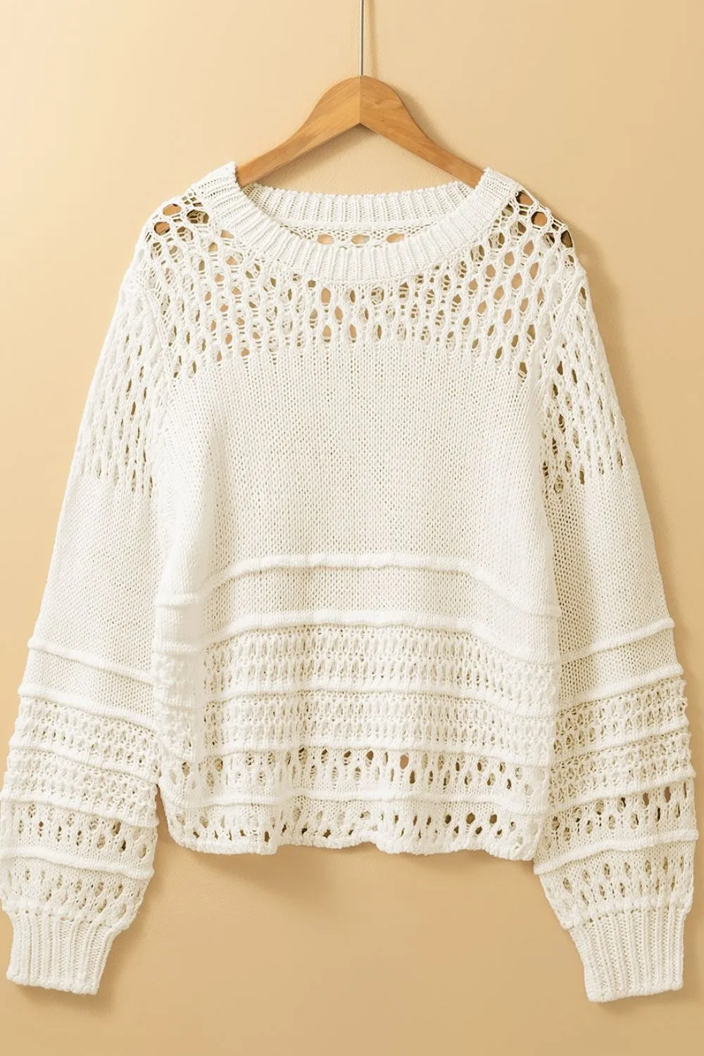 Pointelle Knit Puff Sleeve Sweater sold by Charming Charlie product image thumbnail 5