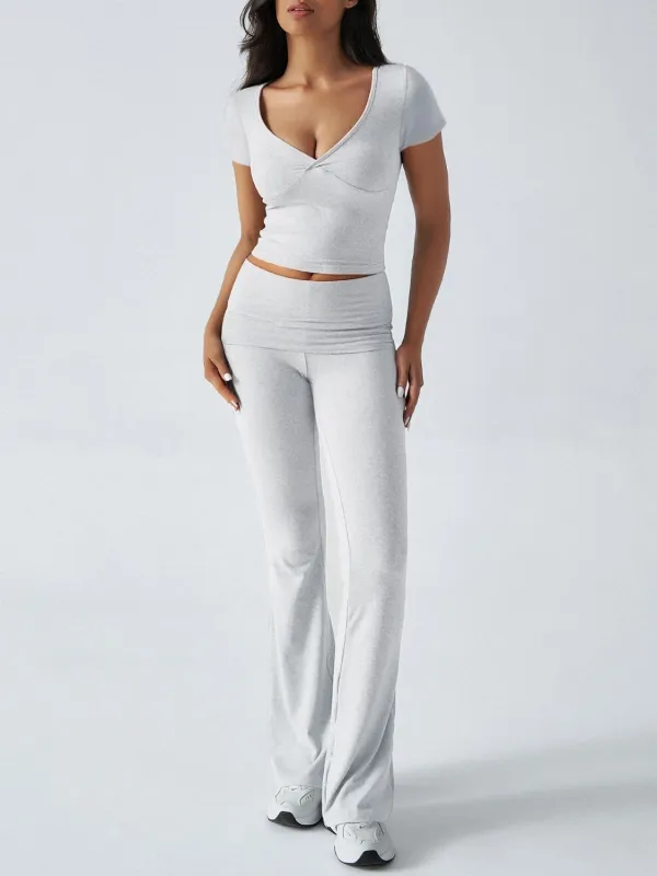 Devine Short Sleeve Top and Bootcut Legging Set sold by Charming Charlie