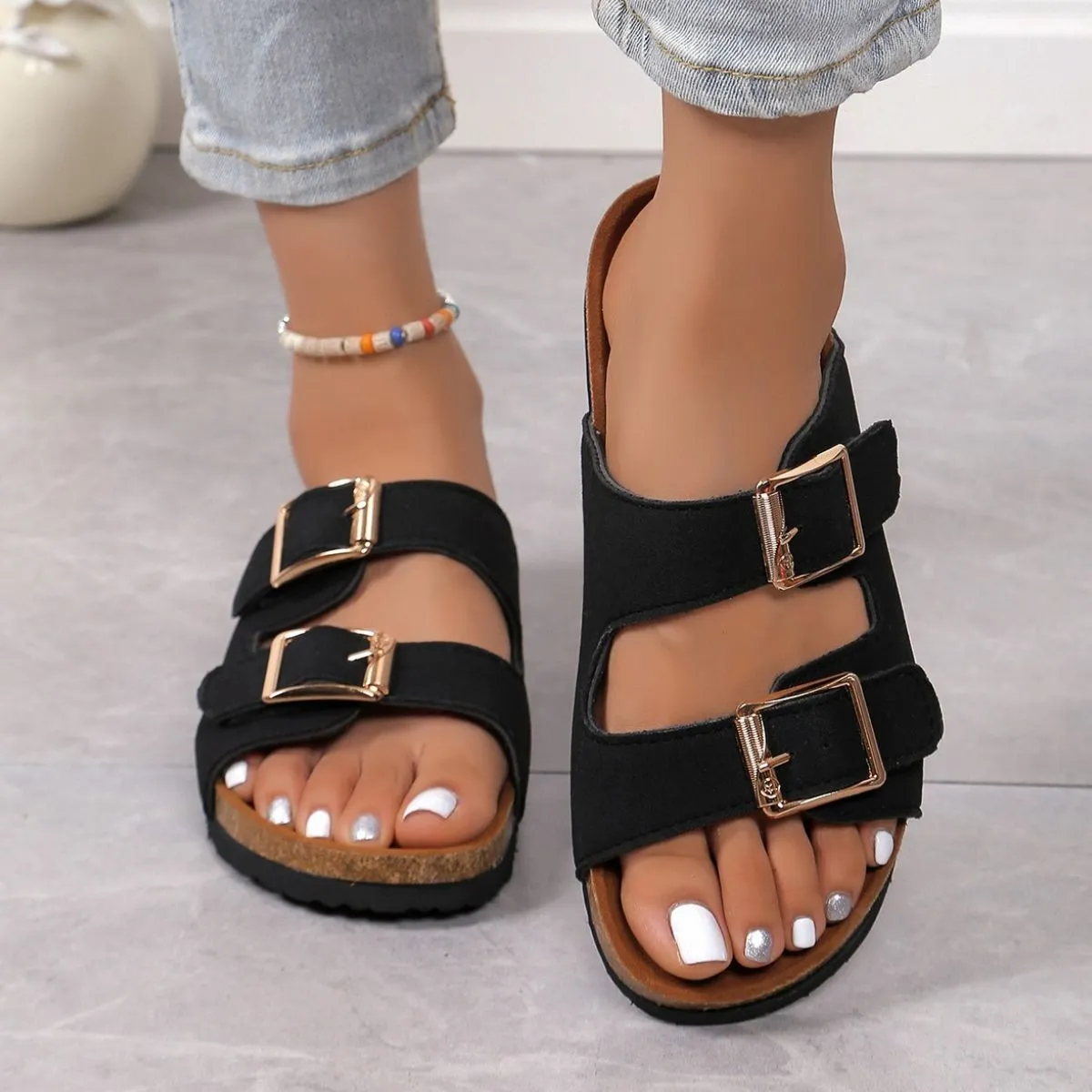 Open Toe Double Buckle Sandals sold by Charming Charlie product image thumbnail 2