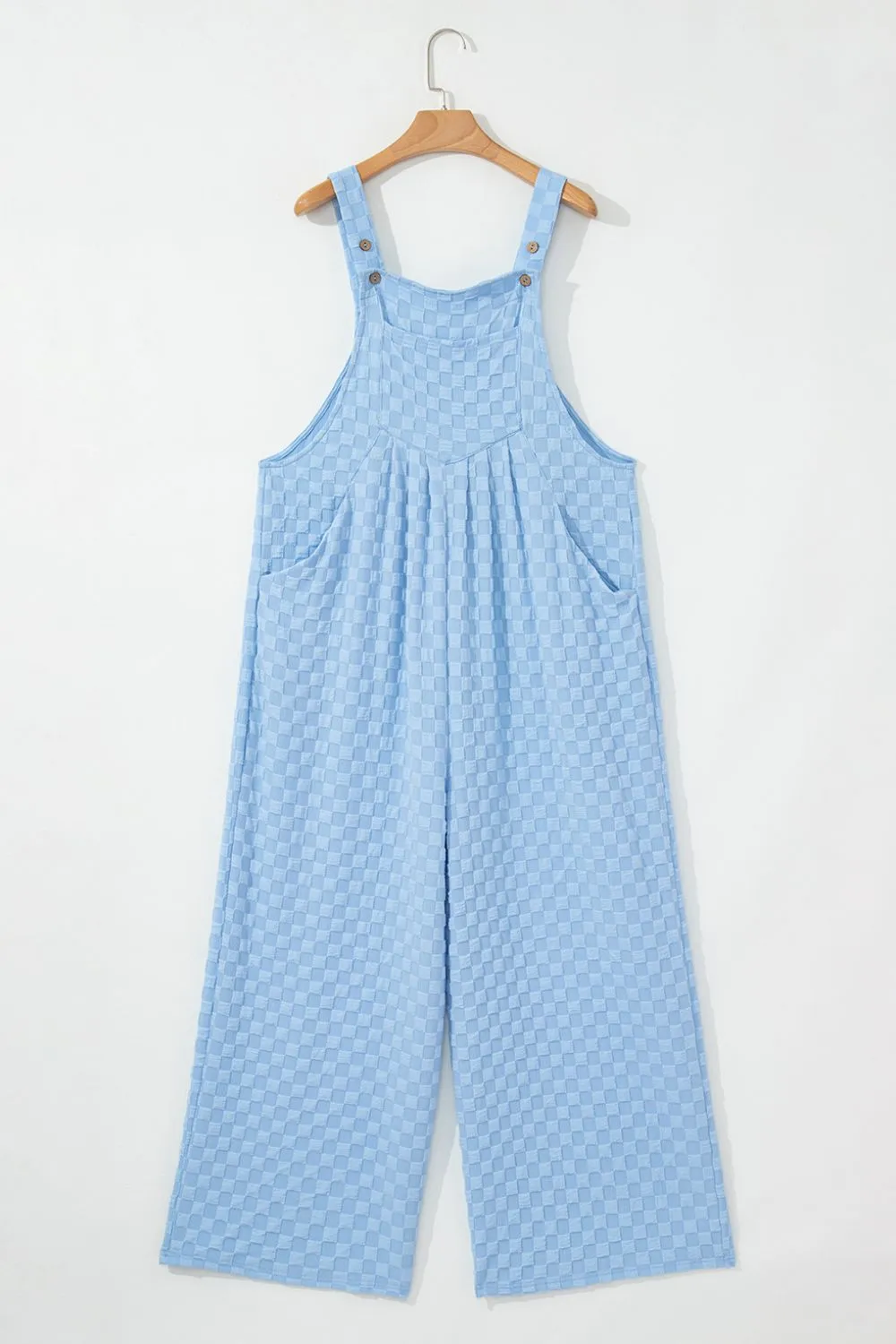 Checkered Pocketed Wide Leg Overalls sold by Charming Charlie product image thumbnail 4