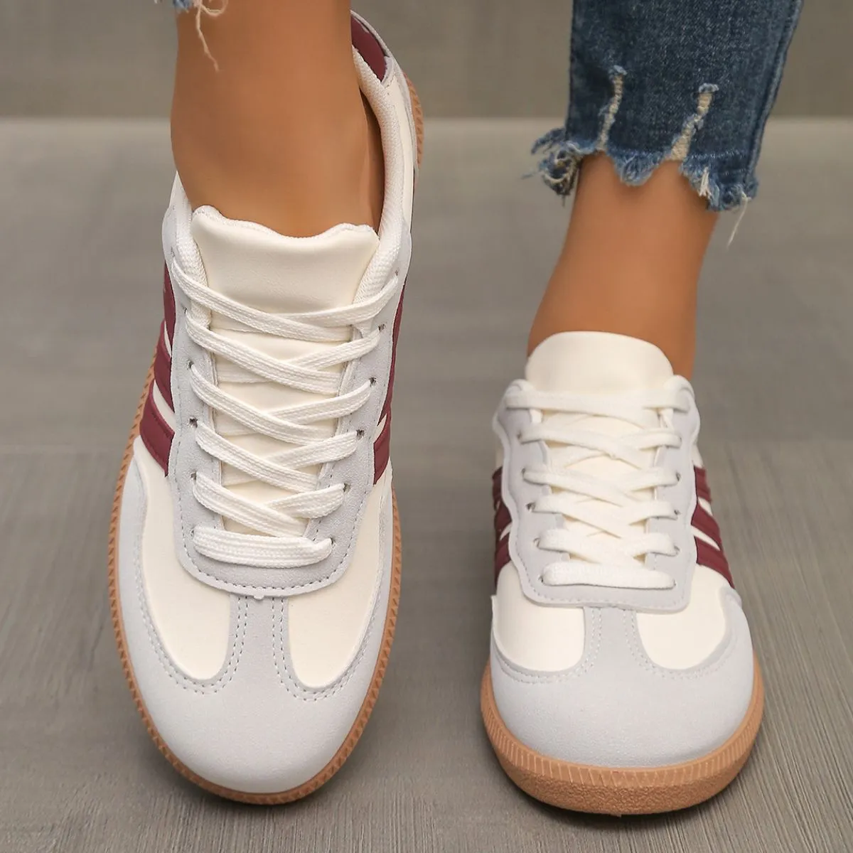 Contrast Lace Up Round Toe Sneakers sold by Charming Charlie product image thumbnail 3