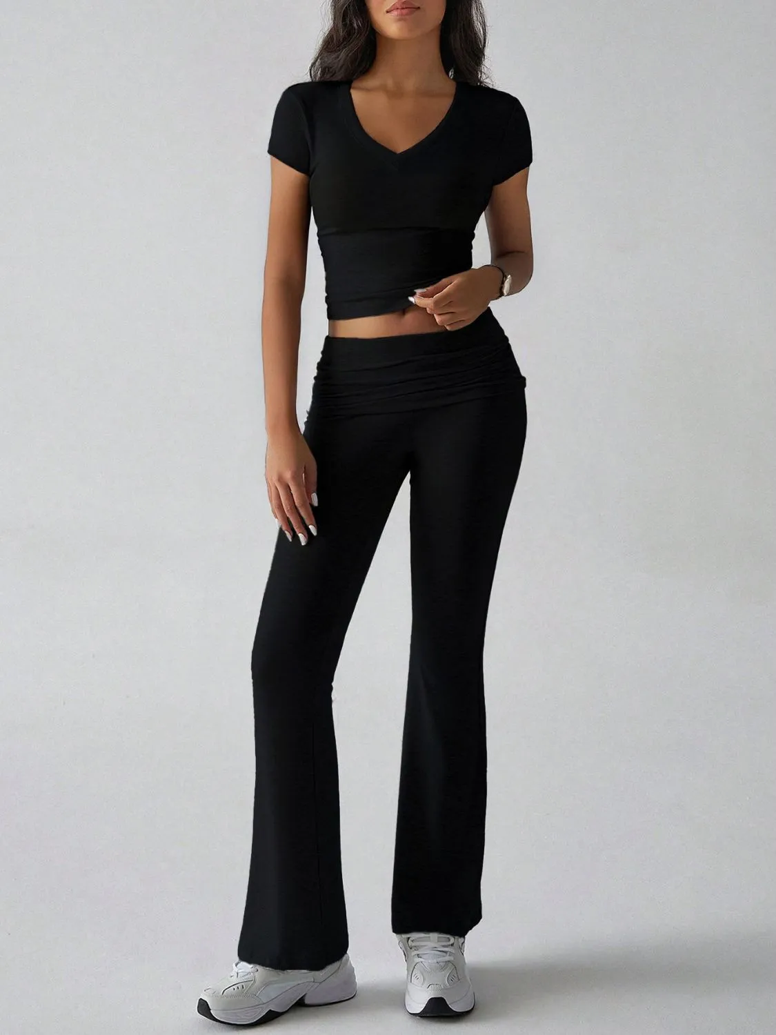 Devine V-Neck Top and Bootcut Leggings Set sold by Charming Charlie product image thumbnail 5
