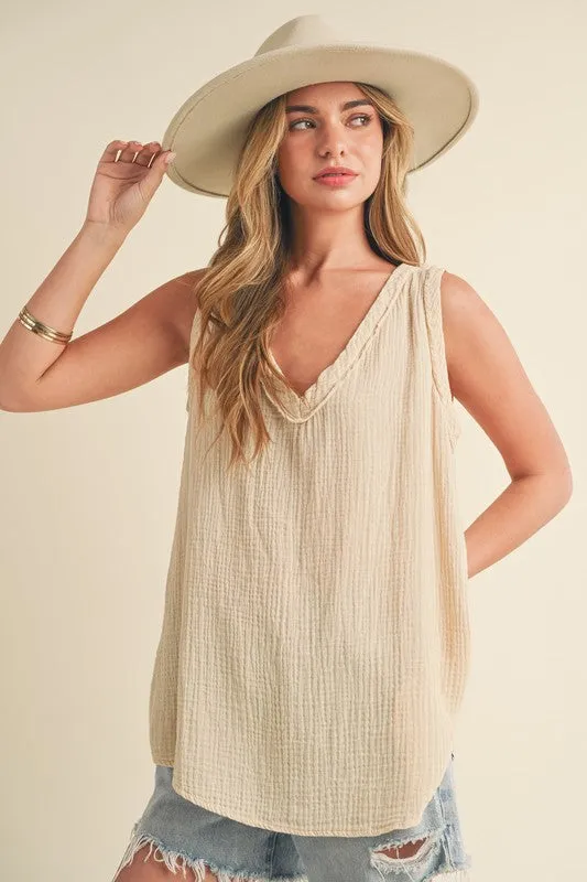 Aemi + Co V-Neck Wide Strap Tank sold by Charming Charlie product image thumbnail 2