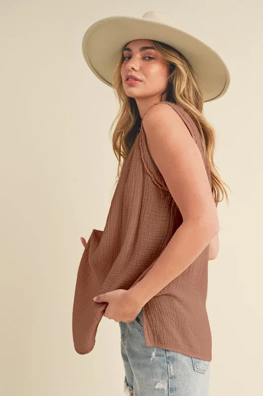 Aemi + Co V-Neck Wide Strap Tank sold by Charming Charlie product image thumbnail 3