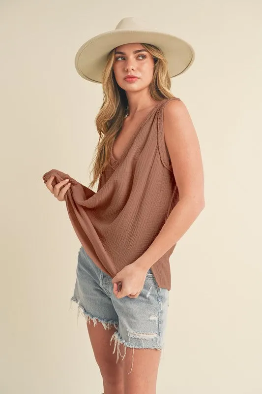 Aemi + Co V-Neck Wide Strap Tank sold by Charming Charlie product image thumbnail 2