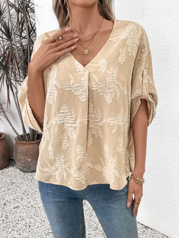 Perfee V-Neck Half Sleeve Blouse sold by Charming Charlie