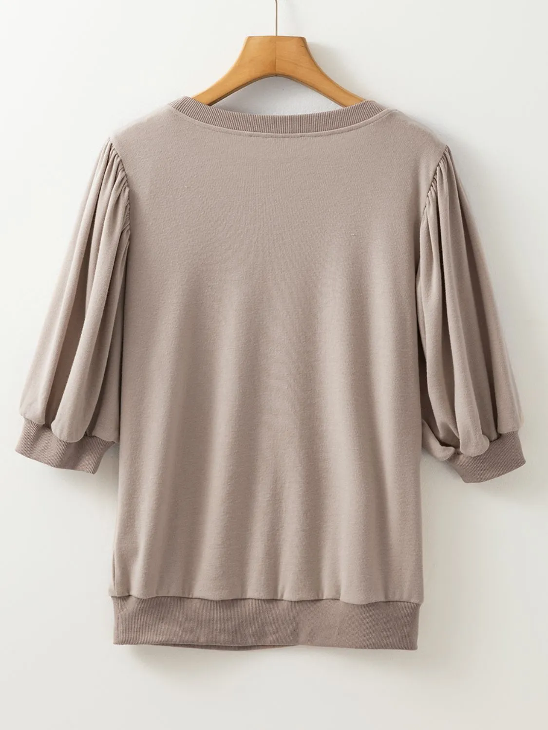 Round Neck Puff Half Sleeve Blouse sold by Charming Charlie product image thumbnail 4