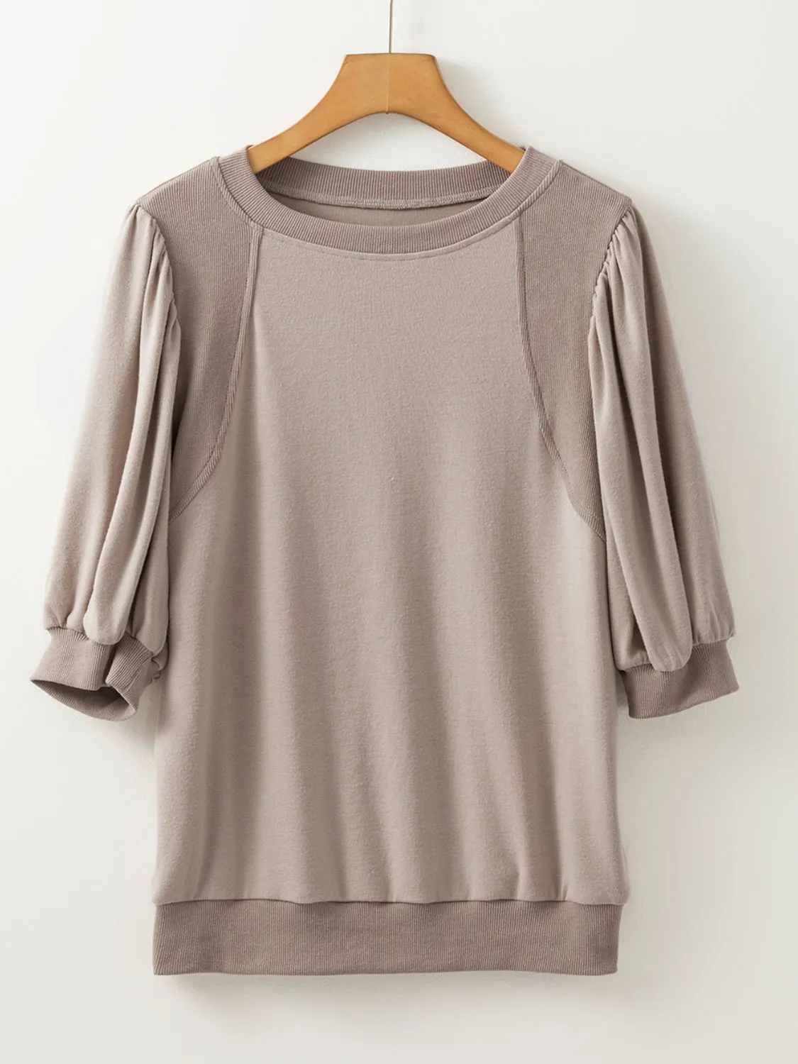 Round Neck Puff Half Sleeve Blouse sold by Charming Charlie product image thumbnail 3