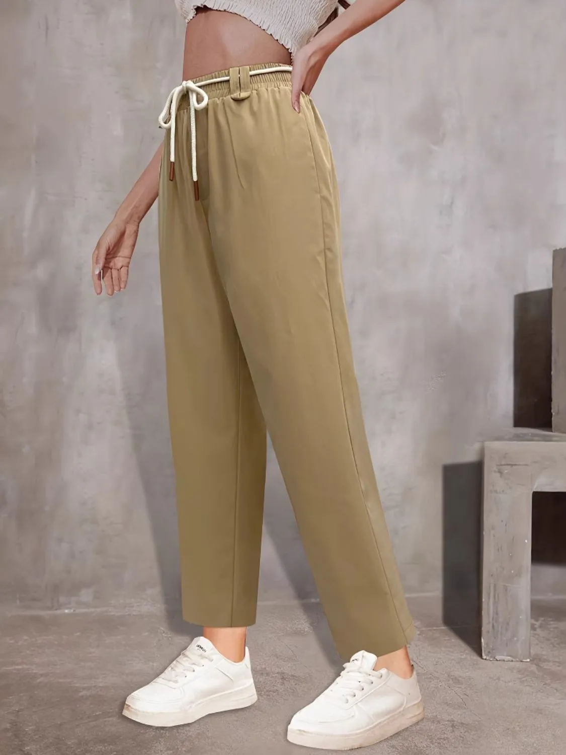 Tie Waist Straight Leg Pants sold by Charming Charlie product image thumbnail 3