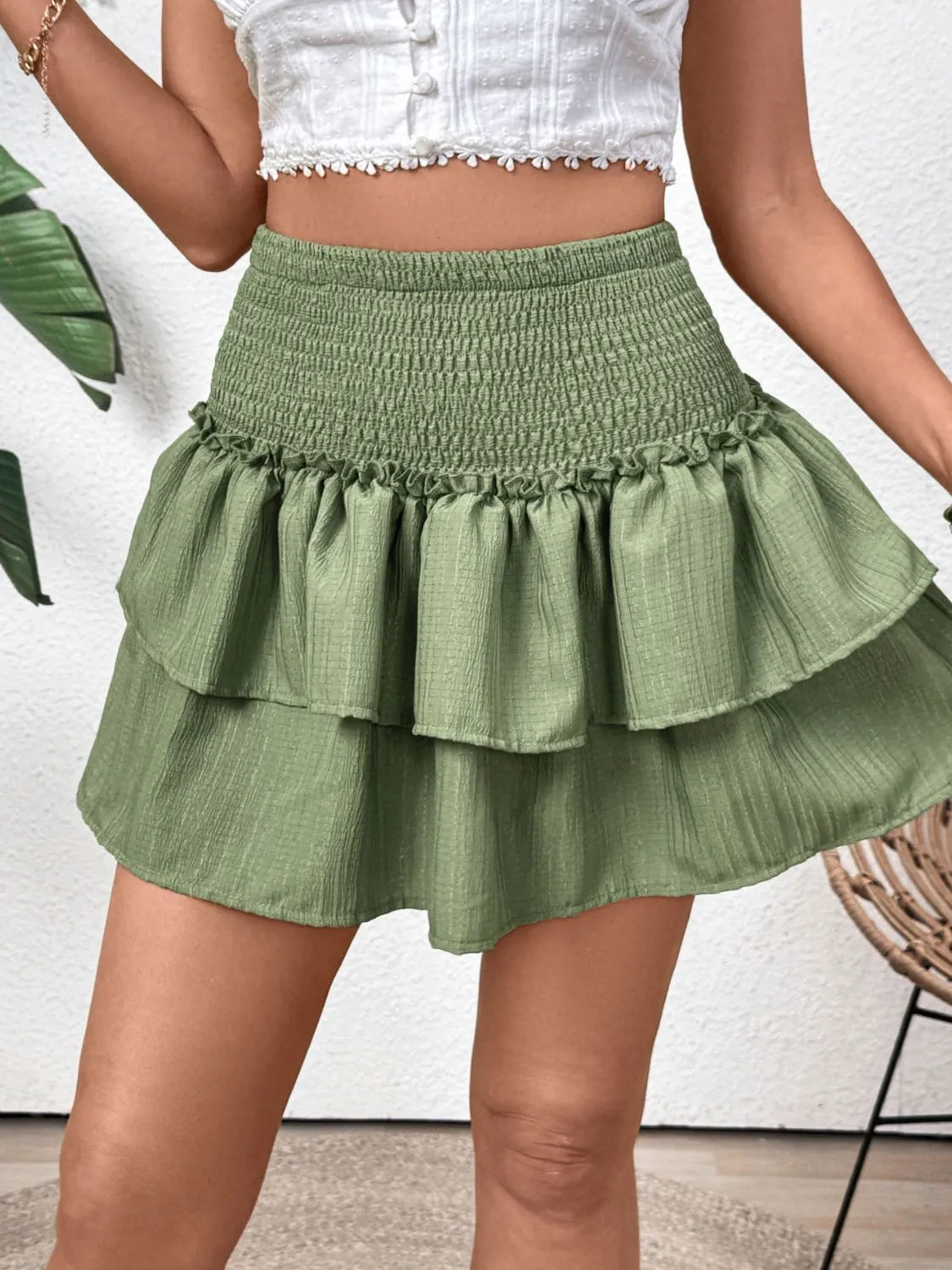 Perfee Layered Smocked Mini Skirt sold by Charming Charlie product image thumbnail 4