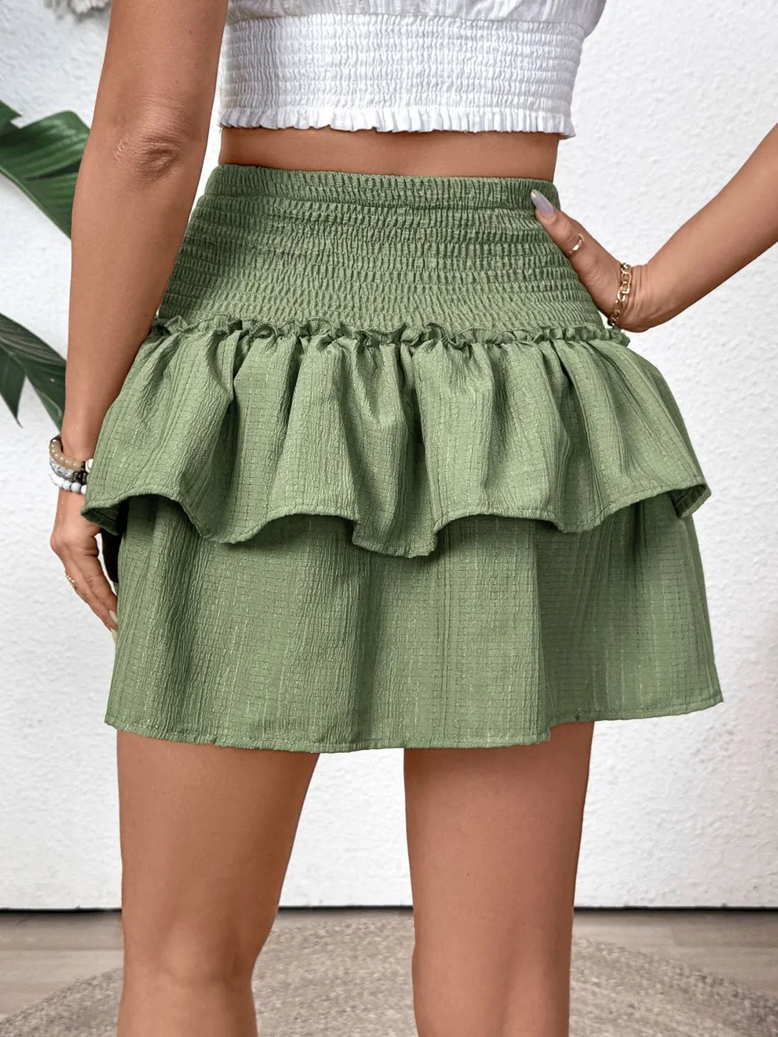 Perfee Layered Smocked Mini Skirt sold by Charming Charlie product image thumbnail 5