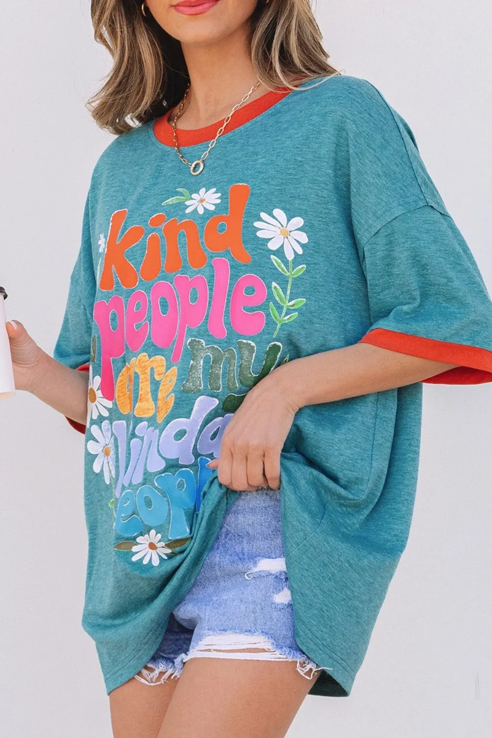 Kind People are My Kind People Graphic Oversized T-Shirt sold by Charming Charlie product image thumbnail 2