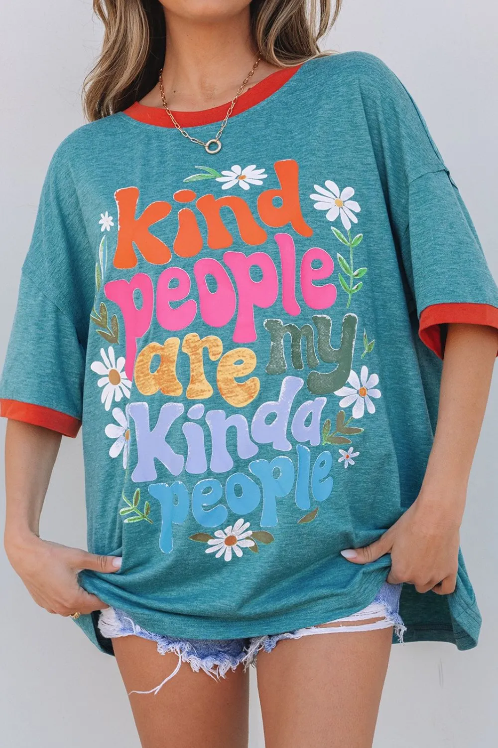 Kind People are My Kind People Graphic Oversized T-Shirt sold by Charming Charlie product image thumbnail 5